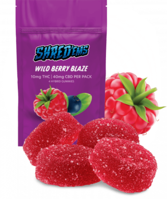 SHRED Wild Berry Blaze gummies